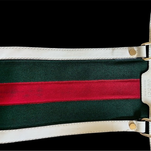 Gucci Beige Monogram Bag with Red and Green Stripe - Picture 5 of 9